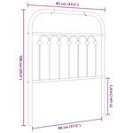 vidaXL Tête de lit métal blanc 80 cm