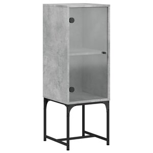 vidaXL Armoire latérale avec porte en verre gris béton 35x37x100 cm