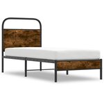 vidaXL Cadre de lit sans matelas chêne fumé 75x190cm bois d'ingénierie