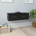 vidaXL Étagère murale avec tiroirs noir 60x26x18 5cm Bois d'ingénierie