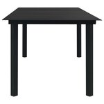vidaXL Mobilier à dîner d'extérieur 9 Pièces Noir Verre et acier