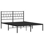 vidaXL Cadre de lit métal avec tête de lit noir 135x190 cm