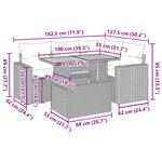 vidaXL Salon de jardin 5 Pièces avec coussins noir résine tressée