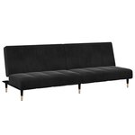 vidaXL Canapé-lit à 2 places avec repose-pied noir velours