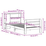 vidaXL Cadre de lit sans matelas blanc 90x200 cm bois de pin massif