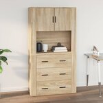 vidaXL Armoire murale Chêne sonoma 80x33x80 cm Bois d'ingénierie