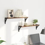 vidaXL Étagères Murales 2 Pièces Bois Ancien 60 x 15 x 15 5 cm