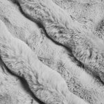 vidaXL Couverture en Fourrure de Lapin Synthétique Gris 130 x 150 cm