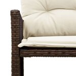 vidaXL Canapé de jardin avec table et coussins en forme de L marron
