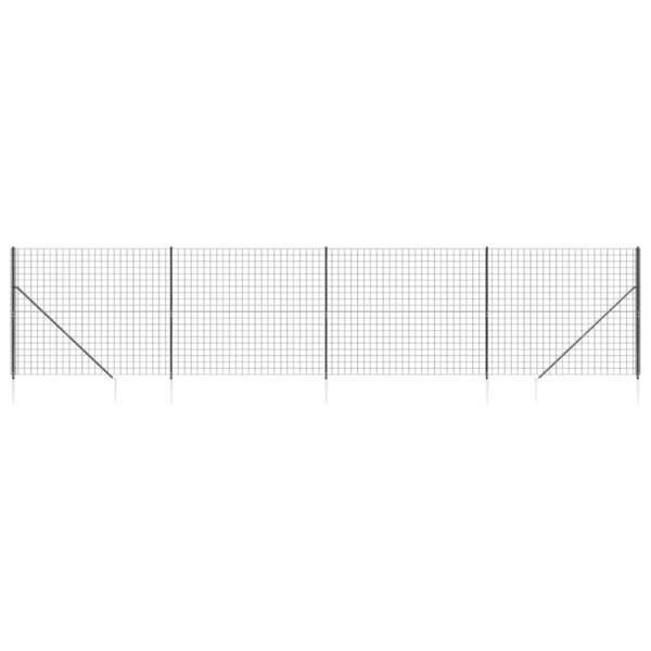 vidaXL Clôture en treillis métallique et ancrage anthracite 1 4x10 m