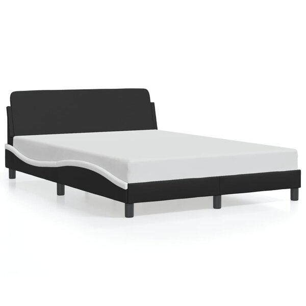 vidaXL Cadre de lit sans matelas noir et blanc 140x200 cm similicuir