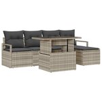 vidaXL Ensemble de canapé de jardin 6 pc Gris clair polyrotin