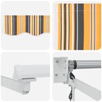 vidaXL Auvent rétractable électrique Jaune  Gris et Blanc 4 × 3 m