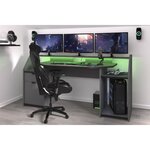GAMING Bureau de gamer - Gris ombre - L 180 cm