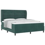 Lit à ressort vidaXL avec matelas Vert foncé 180x200 cm Velours