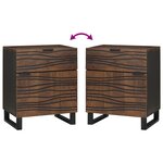 vidaXL Armoire de chevet 50x33x60 cm en bois massif noyer