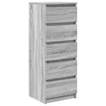 vidaXL Buffet avec tiroirs sonoma gris 37 5x35x99 cm bois d'ingénierie