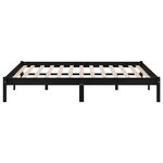 vidaXL Cadre de lit Noir Bois de pin massif 140x190 cm