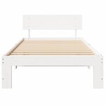 vidaXL Cadre de lit avec tête de lit blanche 90x190 cm en bois de pin