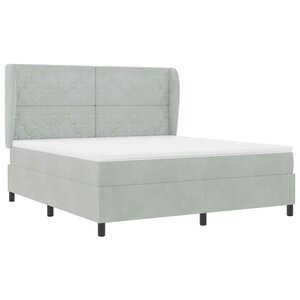 vidaXL Lit à ressorts avec matelas Gris clair 180 x 200 cm Velours