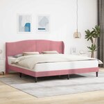vidaXL Cadre de lit avec tête de lit Rose 200 x 200 cm Velours