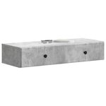 vidaXL Table d'appoint murale Gris béton 87 5 x 34 5 x 17 cm