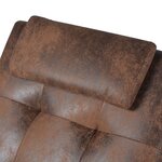 Vidaxl chaise longue avec oreiller marron tissu daim