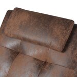 vidaXL Chaise longue avec oreiller Marron Tissu daim