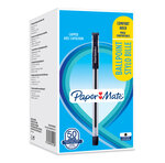 Paper mate brite - boite de 50 stylos bille avec capuchon - noir - pointe 0.7mm