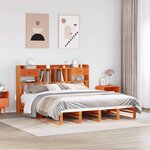 vidaXL Lit bibliothèque sans matelas cire marron 180x200 cm pin massif