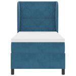 vidaXL Lit à ressorts avec matelas Bleu foncé 90 x 190 cm Velours