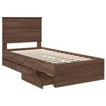 vidaXL Cadre de lit avec tiroir Chêne brun 90 x 200 cm Bois Ingénierie
