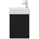 vidaXL Meuble de salle de bain avec robinet Noir 45 5 x 22 5 x 84 cm