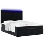 VidaXL Cadre de lit ottoman avec matelas noir 140x200 cm velours