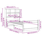 vidaXL Lit bibliothèque sans matelas 100x200 cm bois massif de pin