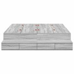vidaXL Cadre de lit avec rangement Sonoma gris 236 5 x 160 x 31 5 cm