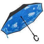 vidaXL Parapluie à poignée en C Noir 108 cm