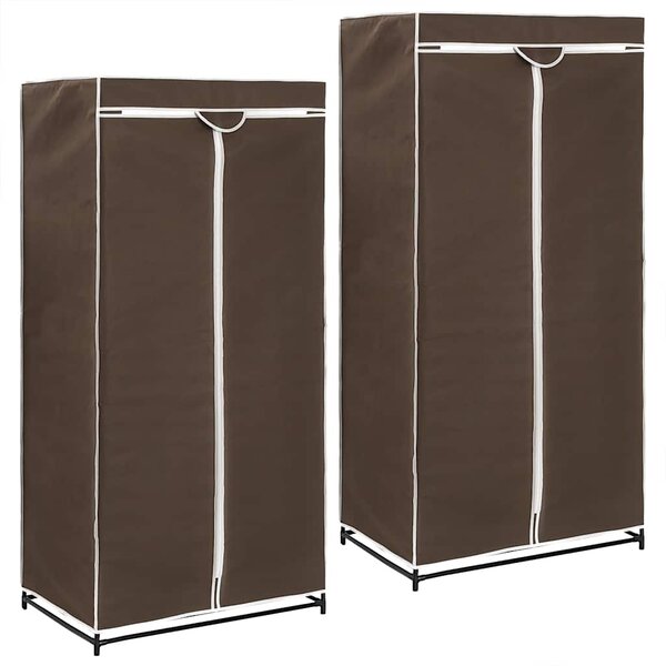 vidaXL 2 Pièces Garde-robes Marron 75x50x160 cm