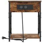 vidaXL Cabinet de chevet 2 Pièces Chêne fumé 41 x 31 x 51 cm