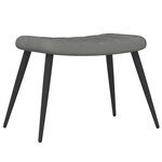 vidaXL Chaise de relaxation avec repose-pied Gris foncé Velours