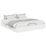 vidaXL Cadre de lit ottoman avec stockage Blanc 193 x 120 x 25 cm