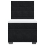 vidaXL Sommier à lattes de lit avec matelas Noir 100x200 cm Velours