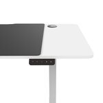 Bureau table poste de travail électrique à hauteur réglable assis debout avec 4 roulettes 120 x 60 cm blanc 03_0009079