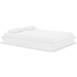 vidaXL Cadre de lit Blanc Bois massif 135x190 cm Double