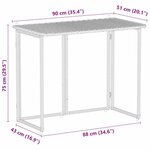 VidaXL Table de jardin pliante marron 90 x 51 x 75 cm polyrotin