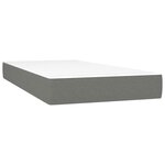 vidaXL Sommier à lattes de lit matelas LED gris foncé 120x190 cm tissu