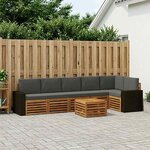 vidaXL Ensemble de canapé d'angle 7 Pièces Naturel et Anthracite