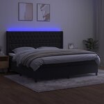 vidaXL Sommier à lattes de lit matelas et LED Noir 200x200 cm Velours