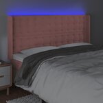 vidaXL Tête de lit à LED Rose 183x16x118/128 cm Velours