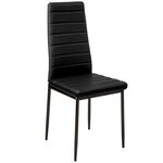 Lot de 8 chaises siège de salon cuisine salle à manger design carré élégant noir 08_0000142